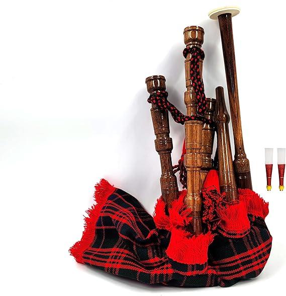 Mini bagpipe Rosewood Mac-donald cover & cord Starter playable for beginner kids junior set comes with free 2 reeds and instruction Gift Kids