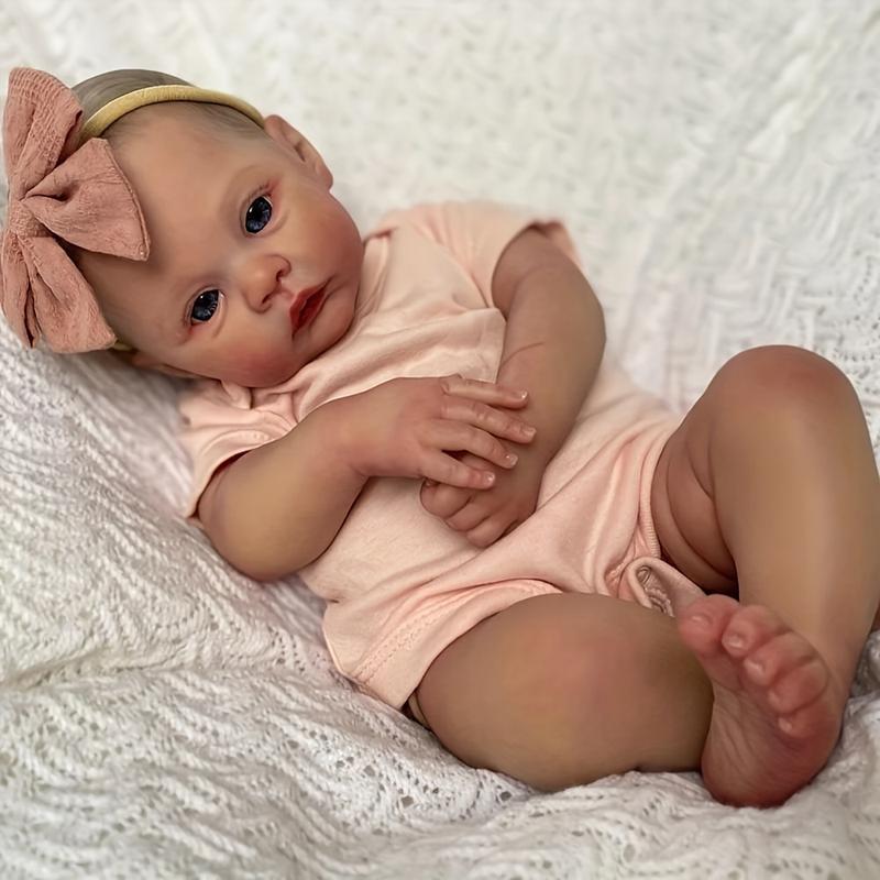 reborn babydoll,48cm Realistic Reborn Doll - Soft Silicone Newborn Baby with 3D-Painting Skin, Visible Veins, Alive 19 Inches Size, Ideal Birthday Toy for Child and Christmas Gift kid gift