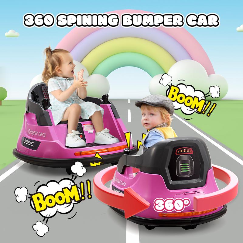 Bumper Cars for Toddlers Kids Electric Car 12V Ride on Car with Remote Control 360 Degree Spin LED Lights bike