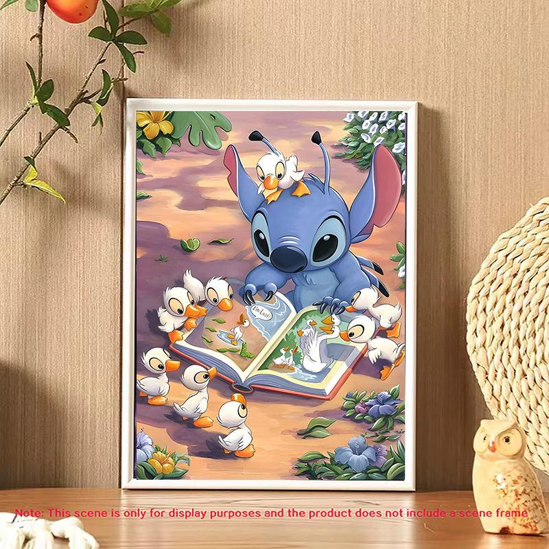 Disney Cartoon Stitch Pattern DIY Diamond Arts Colorful Painting Kit without Frame, DIY 5D Diamond Arts Colorful Painting for Bedroom Home Wall Decor