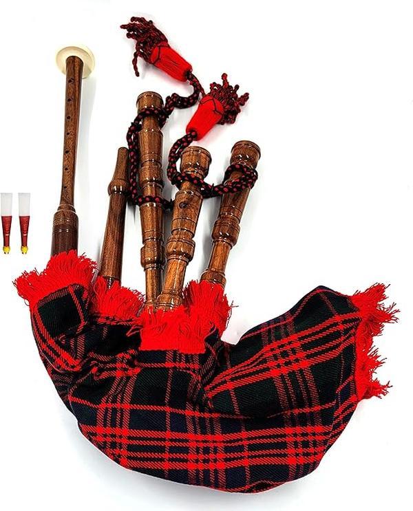 Mini bagpipe Rosewood Mac-donald cover & cord Starter playable for beginner kids junior set comes with free 2 reeds and instruction Gift Kids