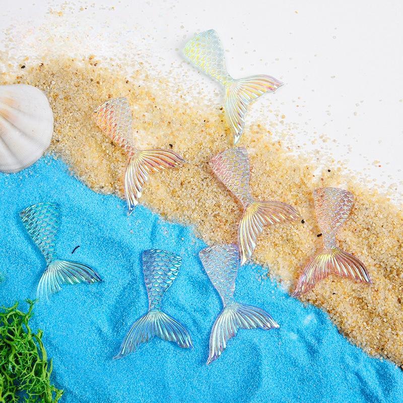 Mermaid Tail Shaped Resin Aquatic Decoration, 20pcs 50pcs Mermaid Tail Fish Tail Decoration, DIY Decorative Supplies for Fish Tank, Home, Phone Case, Fridge, Laptop