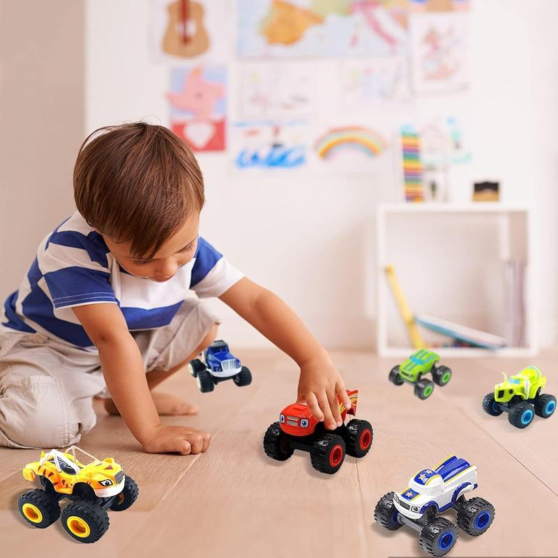 NICENINE The Monster Machines Toys, Monster Machines Toys - Truck Vehicles Toys Gifts - Machines Toys Scooters Car for Kids (6 pcs)