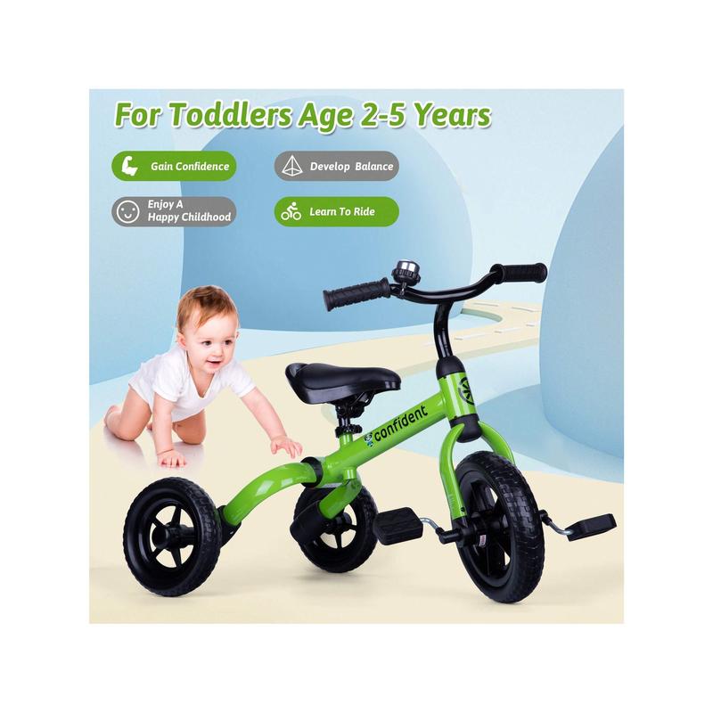 3 In 1 Tricycle For Toddlers Age 2-5 Years Old, Folding Toddler Bike Kids Balance Bikes With Adjustable Seat And Removable Pedal, Ride-On Toys For Infant, Gift For Baby Boys Girls Birthday