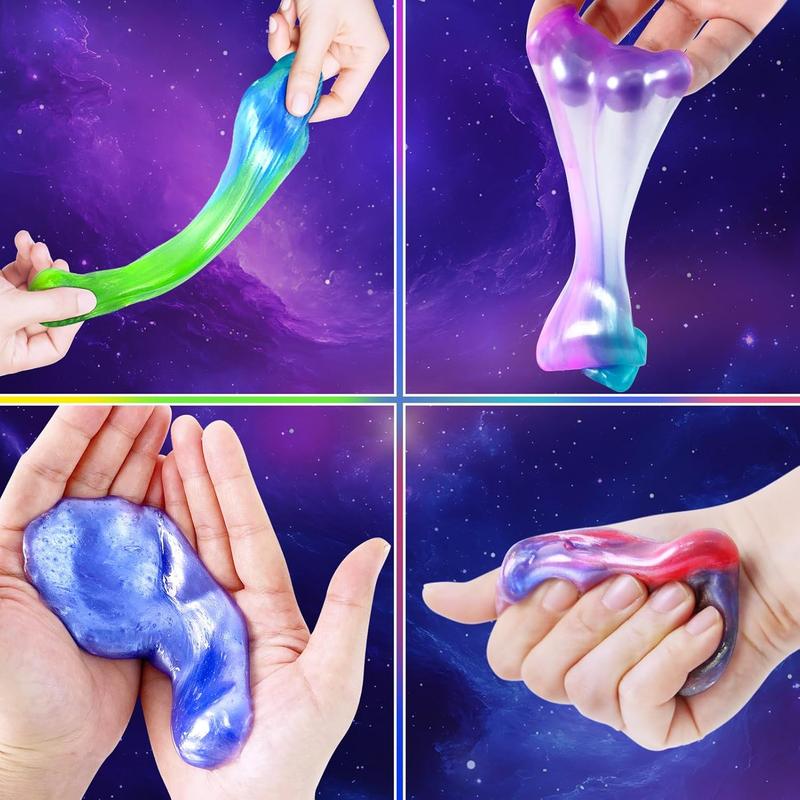 24 Pack Galaxy Slime Kit, Slime Party Favors for Kids, Stretchy & Non-Sticky Slime Pack, Slime Toy for Boys Girls 5-12