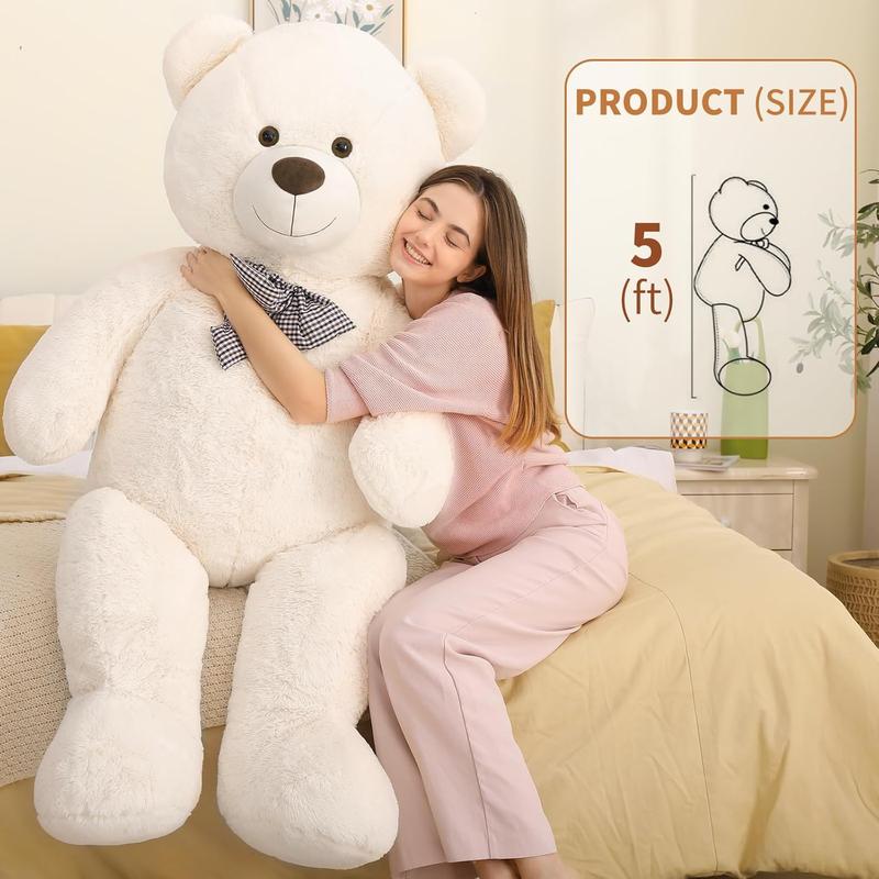 Giant Pink Teddy Bear Stuffed Animal 5 Feet,Soft Cuddly Smiling Face Big Teddy Bear Plush Gift for Boyfriend Girlfriend