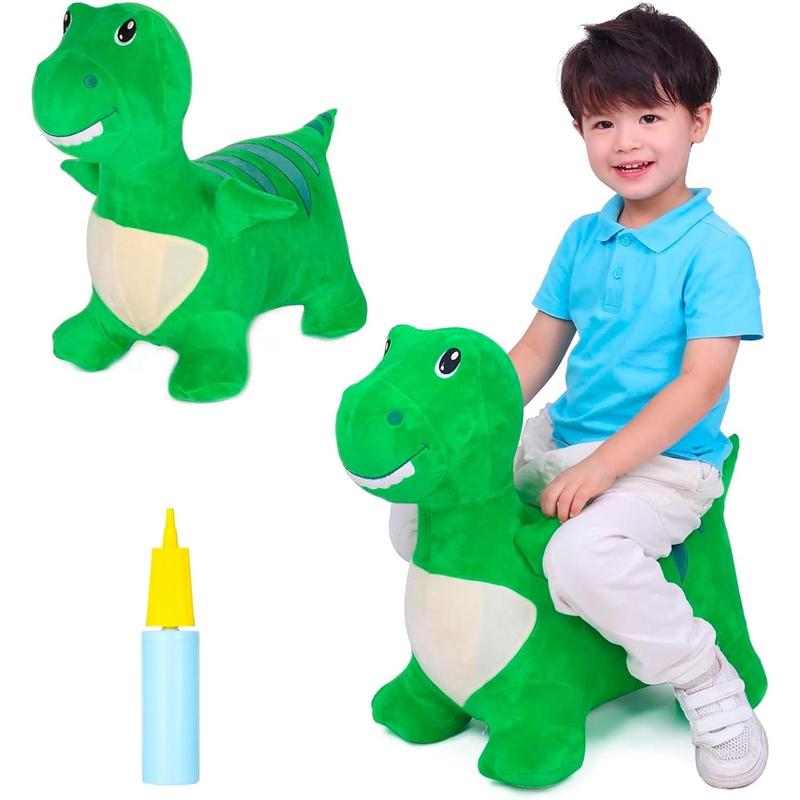 Bouncy Dinosaur Hopper Toys For 2 Year Old Boy, Toddler Plush Bouncing Animals, Kids Inflatable Hopping Horse, Ride On Rubber Bouncer, Indoor Outdoor Cool Birthday Gifts For 3 4 Yr Girl