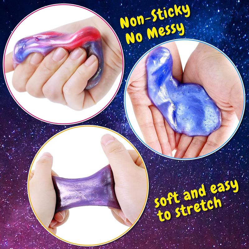 24 Pack Galaxy Slime Kit, Slime Party Favors for Kids, Stretchy & Non-Sticky Slime Pack, Slime Toy for Boys Girls 5-12