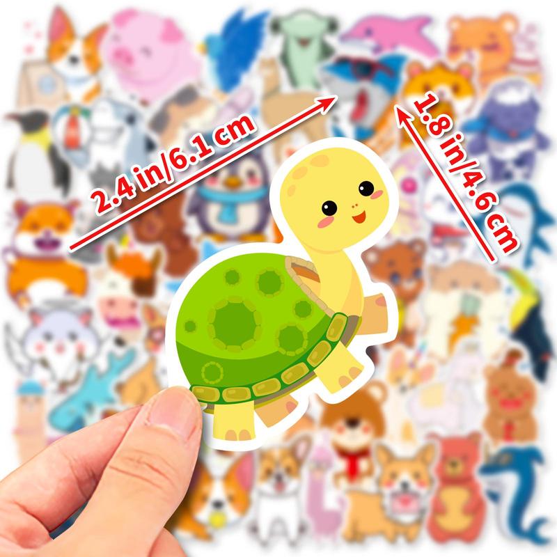 100pcs set Cartoon Animal Pattern Decor Sticker, Cute Waterproof Sticker for DIY Craft, Decoration, Hand Account