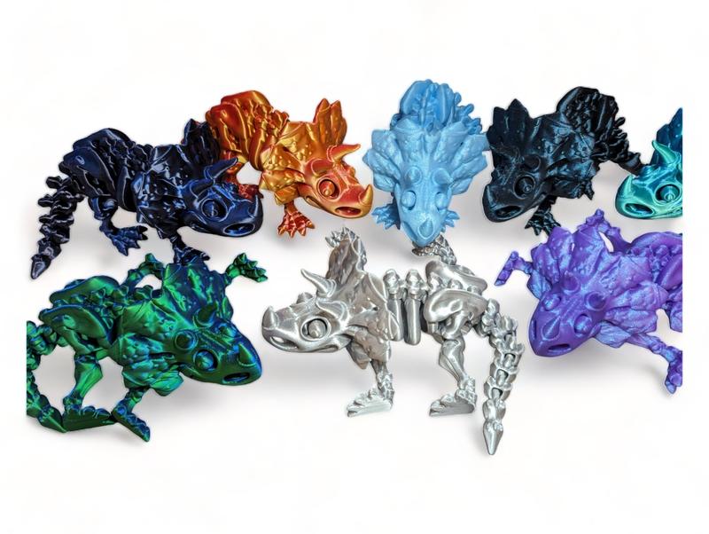 3D Printed Flexi Triceratops dinosaur - Excellent Fidget Sensory toy!