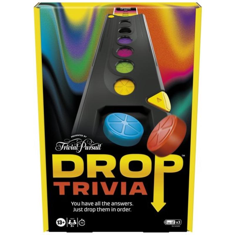 Drop Trivia Game - Electronic with Voice and Sounds - Board Game for 2+ Players - Christmas Gift for Teens - Ages 13+