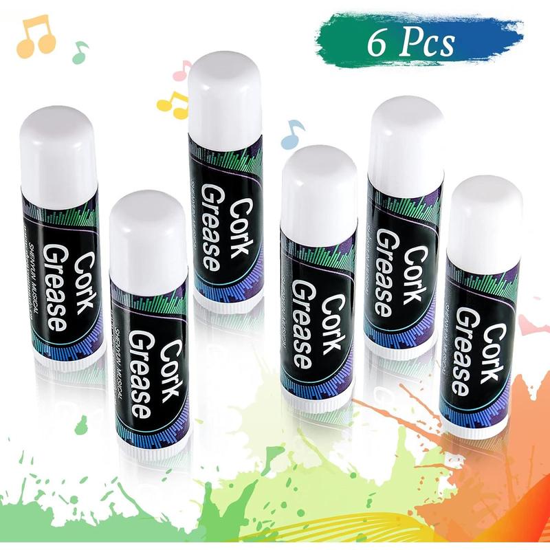 6 Pieces Cork Grease for Clarinet Flute Grease Lubricant Tube Clarinet Cleaning and Care Product Woodwind Instruments Accessory for Saxophone Clarinet Flute Supplies