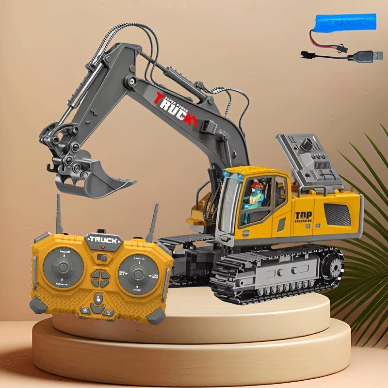 11-CH Alloy 2.4G Electric Remote Control Toys Cars, Lorries,RC Excavator RC Model Car Toys Dump Truck Bulldozer Engineering Vehicle With Led Lights Music,Christmas Birthday Gifts