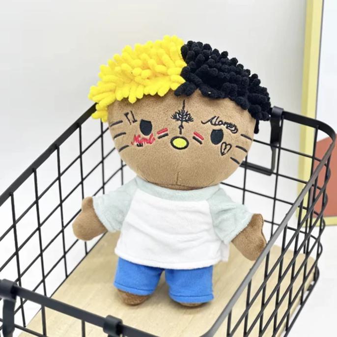 Cattii as Xxxten tacion Plush Doll  Streetwear-Inspired Punk Style Toy, Unique & Collectible Hip Hop Inger Plush Rapper Dolls