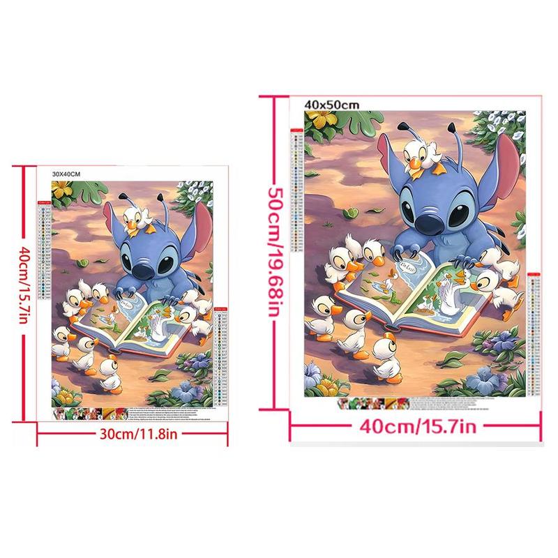 Disney Cartoon Stitch Pattern DIY Diamond Arts Colorful Painting Kit without Frame, DIY 5D Diamond Arts Colorful Painting for Bedroom Home Wall Decor