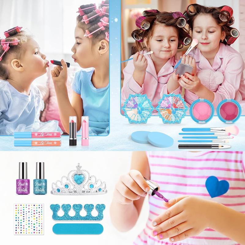 Christmas gift Kids Washable Makeup Kit - Princess Dress-Up Toy for Girls Ages 3-9, Perfect for Christmas & Birthday Parties