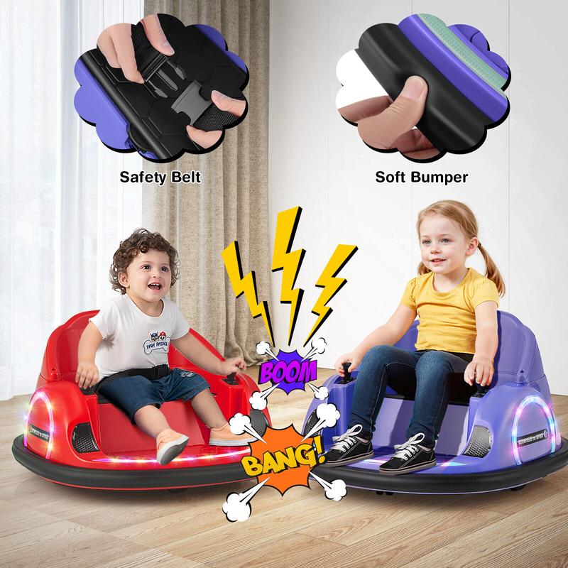 Exdeerjoy 12V Electric 360° Spin Car Toy Ride on Bumper Car for Toddlers w  Remote Control