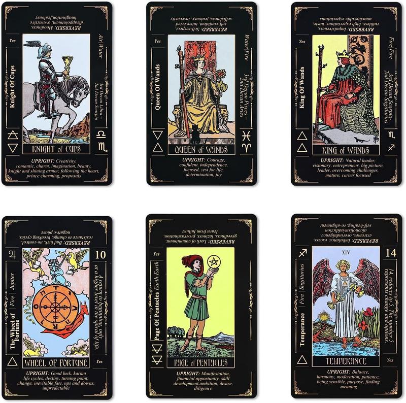 Tarot Cards Set, Tarot Cards for Beginners with Meanings on Them，Tarot Cards with Guide Book for Beginners