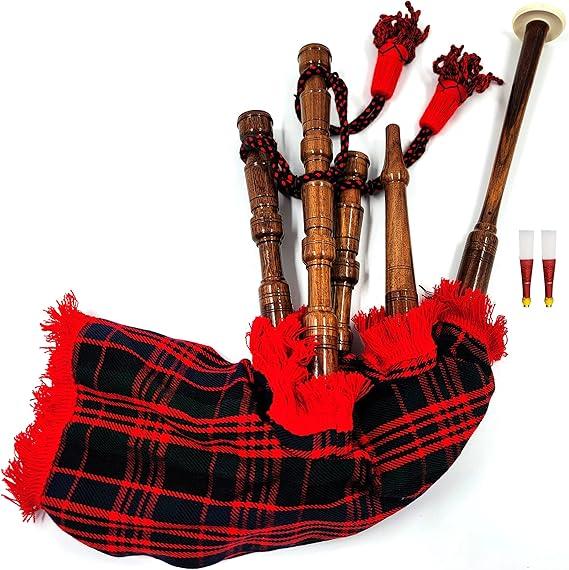 Mini bagpipe Rosewood Mac-donald cover & cord Starter playable for beginner kids junior set comes with free 2 reeds and instruction Gift Kids