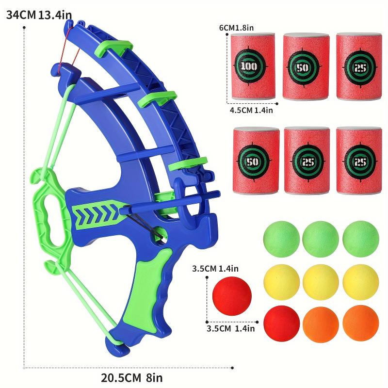 12-Piece Deluxe Bow and Arrow Set - Soft Bullet Target Game with Interactive Shooting Experience, Educational Toy for Family Bonding, Parent-Child Interaction, and Developing Hand-Eye Coordination Skills