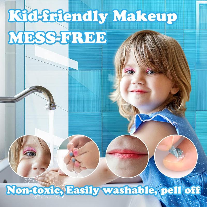 Christmas gift Kids Washable Makeup Kit - Princess Dress-Up Toy for Girls Ages 3-9, Perfect for Christmas & Birthday Parties