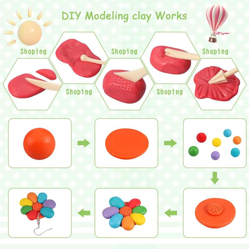 Polymer Clay-Oven Baked Modeling Clay with Sculpting Tools, 24 Colors, 1.2 lbs, Great Gift for Children and Artists.