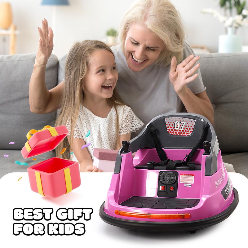 Bumper Cars for Toddlers Kids Electric Car 12V Ride on Car with Remote Control 360 Degree Spin LED Lights bike