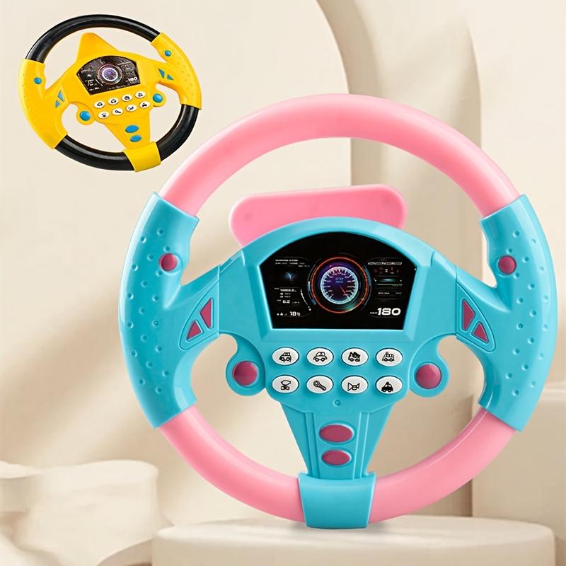 Sucker Educational Steering Wheel Toy, Simulation Car Driving Game with Car Sound Effect, Play House Role Play Toy Gift Halloween Christmas Gift