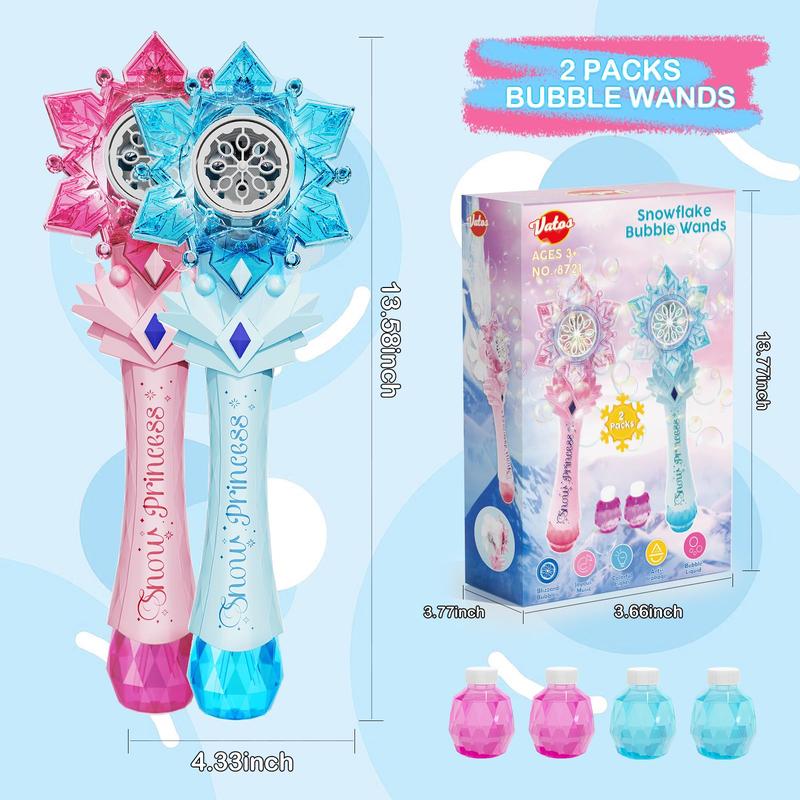 Bubble Wands for Kids Girls - Include 4 Bubble solution, Light Up LED & Sound Effect, Outdoor Party Birthday Windmill Bubble Machine Toys for Toddlers, Gift for Girls Age 3 4 5 6 7 8 Year Old