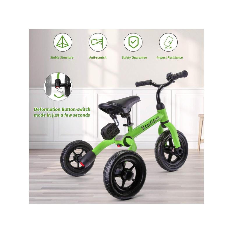 3 In 1 Tricycle For Toddlers Age 2-5 Years Old, Folding Toddler Bike Kids Balance Bikes With Adjustable Seat And Removable Pedal, Ride-On Toys For Infant, Gift For Baby Boys Girls Birthday