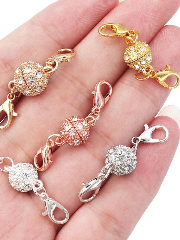 Rhinestone Decor Magnetic Clasp Kit, Magnetic Clasp for DIY Bracelet & Necklace, Jewelry Making Accessories for Women & Girls, Fashion Accessories for Daily Wear