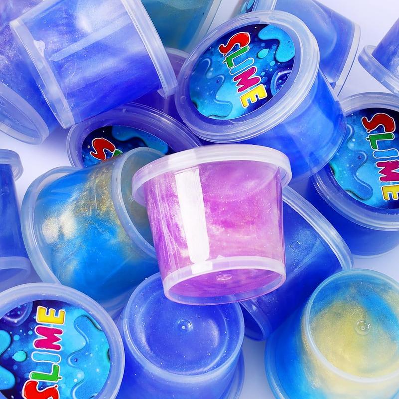 24 Pack Galaxy Slime Kit, Slime Party Favors for Kids, Stretchy & Non-Sticky Slime Pack, Slime Toy for Boys Girls 5-12