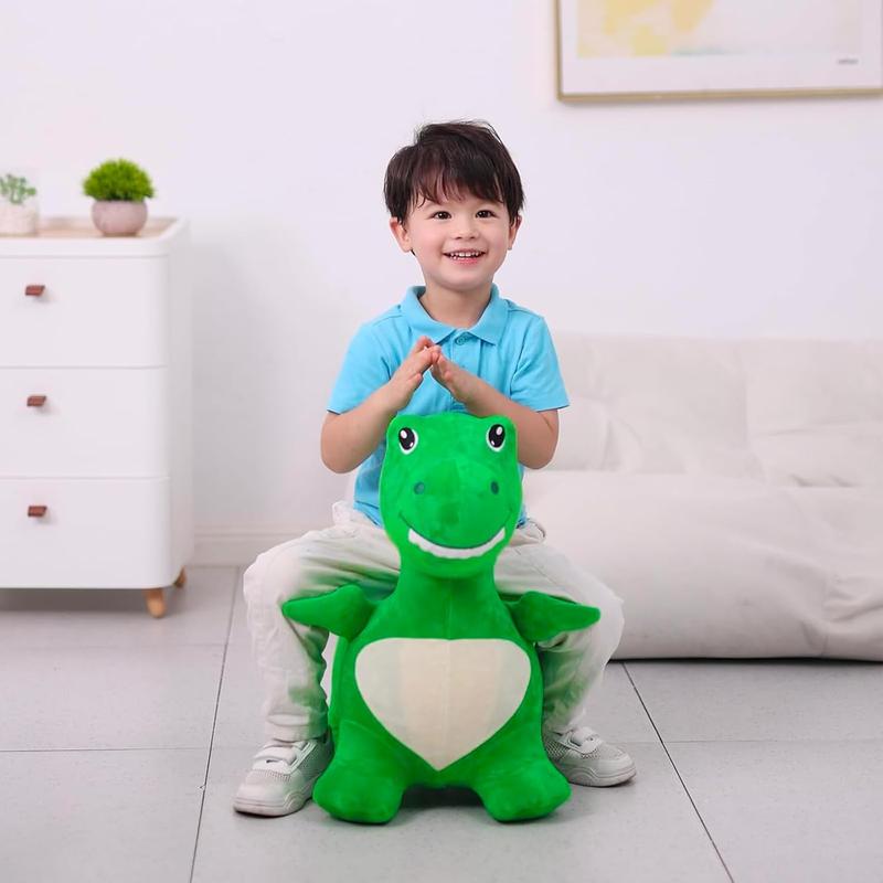 Bouncy Dinosaur Hopper Toys For 2 Year Old Boy, Toddler Plush Bouncing Animals, Kids Inflatable Hopping Horse, Ride On Rubber Bouncer, Indoor Outdoor Cool Birthday Gifts For 3 4 Yr Girl