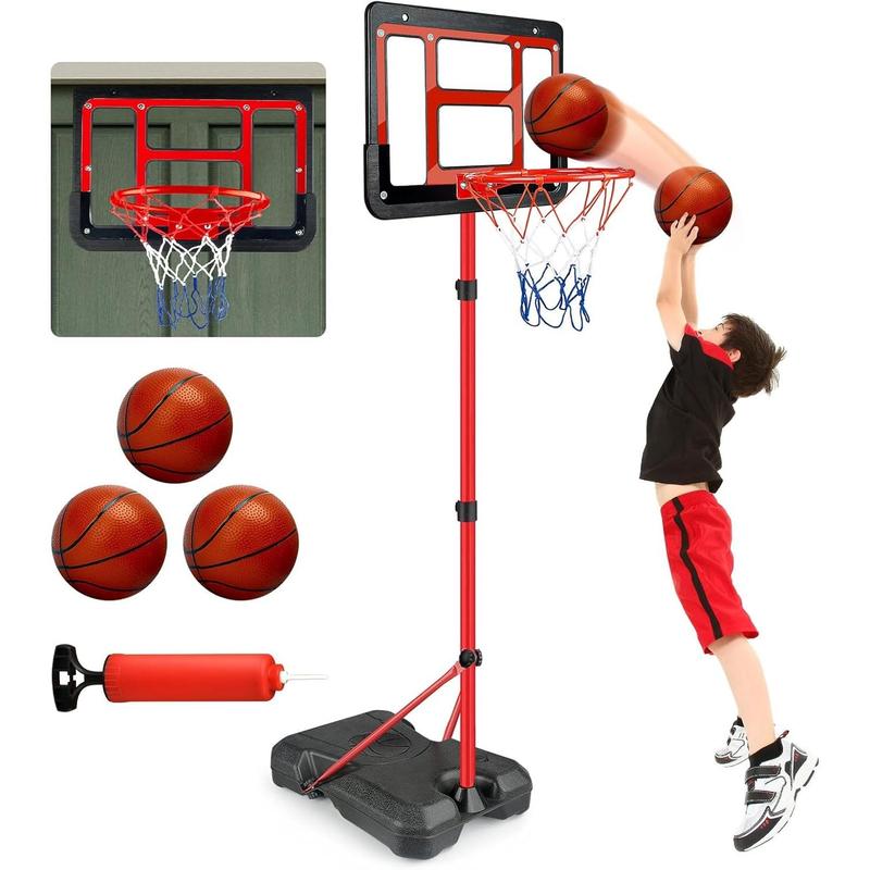 Boys  Gifts for  6 7 8 ,  Basketball Hoop Adjustable Height 3.5FT-6.2FT, Mini Basketball Hoop for  Boys, Basketball Goal Toys Outdoor Indoor  Gifts for Boys