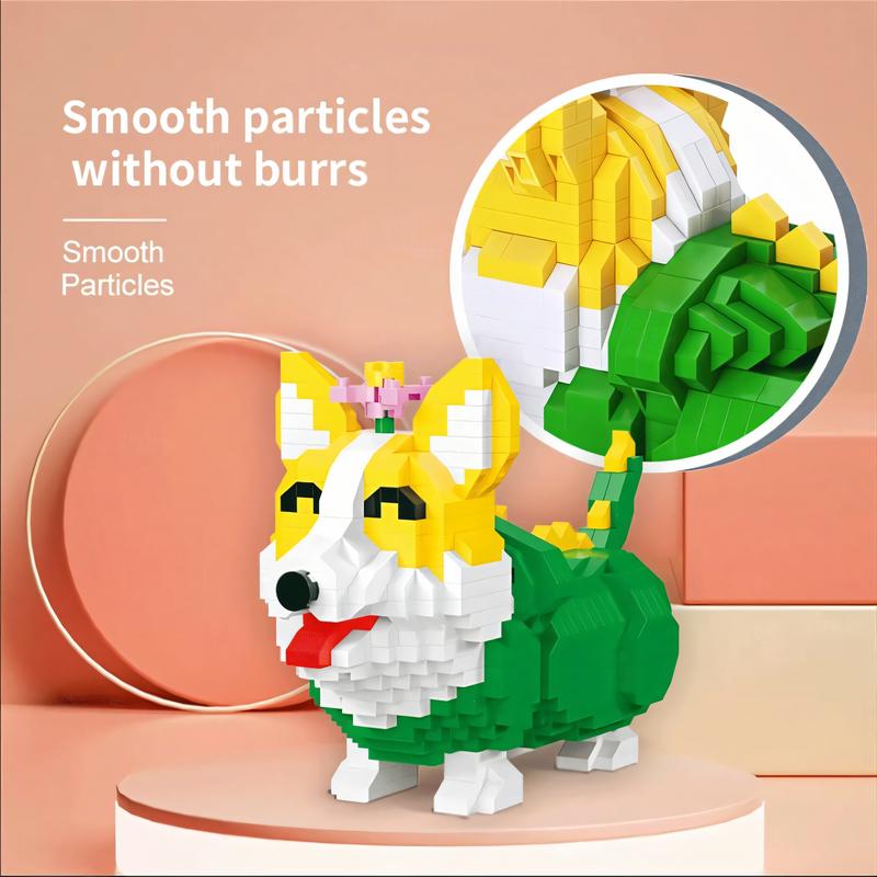 Nidonu-Cute Animal Corgi Dog Micro Mini Building Blocks, Micro Bricks Building Toys , Party for Kids 6+, Birthday Gift, Carnival Prizes 815 PCS