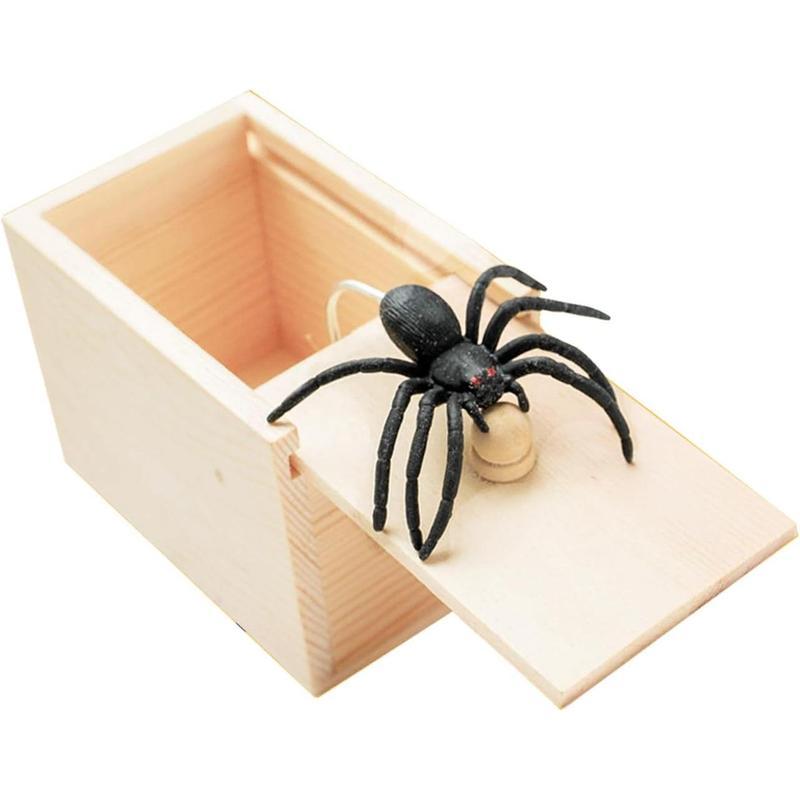 Rubber Spider Trick Box, Handmade WoodenTrick Surprise Box Spider Hidden in One Box TrickToys for Adults Pranks for AdultsStuff