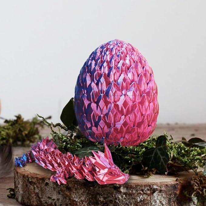 3D Printed Dragon Egg, Mystery Crystal Dragon Egg Fidget Toys Surprise, Easter Eggs Mythical Dragon Eggs with Dragon Inside, Articulated Crystal Fidget Toys for Kid