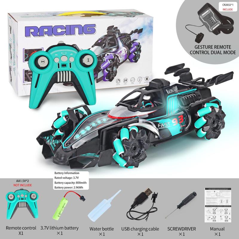 Four-wheel Remote Control Car, Rechargeable Remote Control Car with Light & Spray Effect, Gesture Sensor F1 Formula Stunt Car, RC Toy Car for Boys & Girls