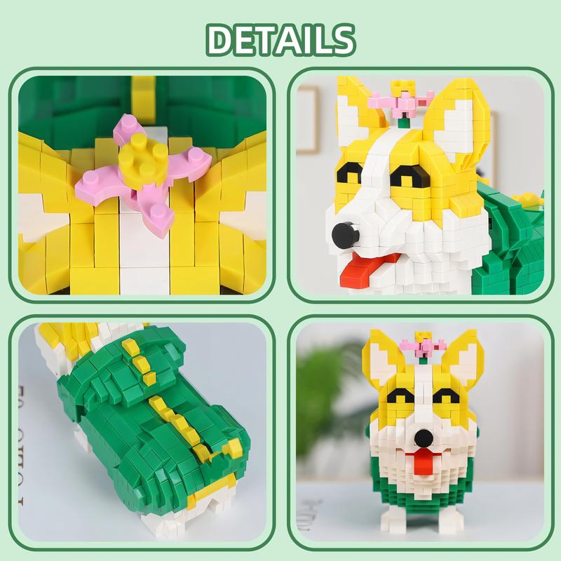 Nidonu-Cute Animal Corgi Dog Micro Mini Building Blocks, Micro Bricks Building Toys , Party for Kids 6+, Birthday Gift, Carnival Prizes 815 PCS