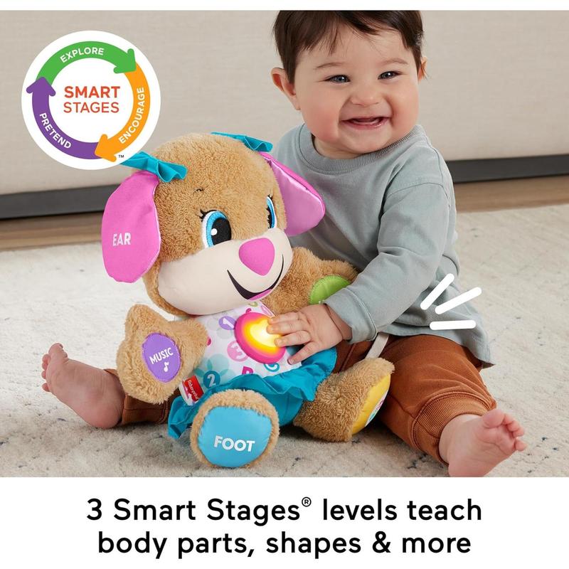 Price Baby Learning Toy Laugh & Learn Smart Stages Sis Musical Plush with Lights & Educational Songs for Infants Ages 6+ Months