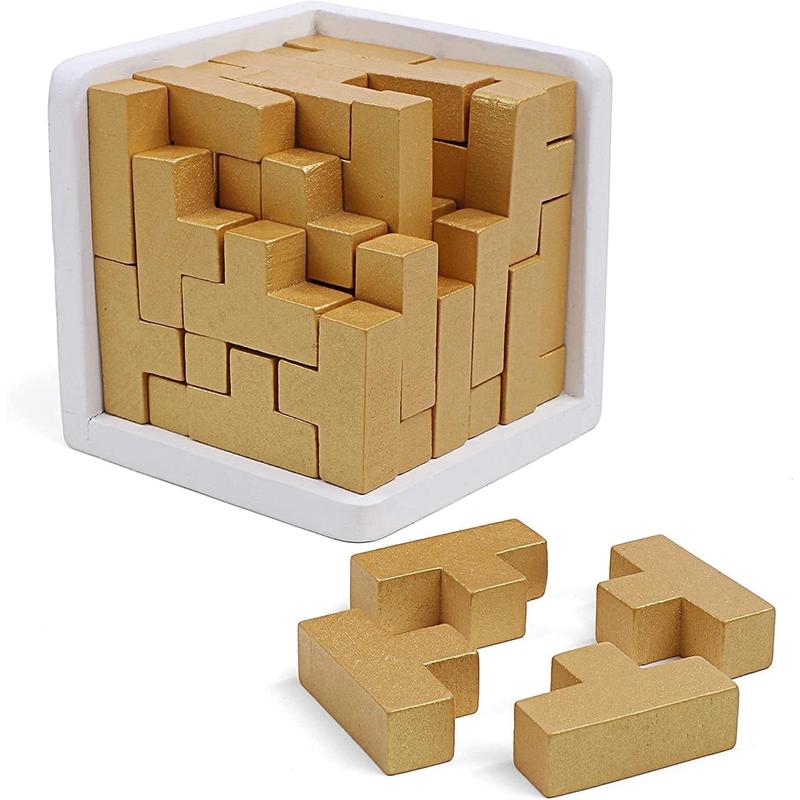 3D Wooden  Teaser Puzzle: Engaging 3D Puzzle Box for  8-12 & Adults, Desk Toys Delight, Challenging  & Wooden Puzzles for Adult  Boost (Brown)