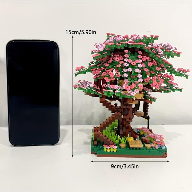 2008pcs Cherry Bonsai Tree Building Sets, Mini Building Blocks Of Cherry Blossom Bonsai Tree Kit, Mini Bricks, Sakura Tree House Toy, Halloween Thanksgiving Day Christmas Gift Easter Gift