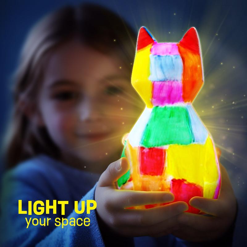 Paint Your Own Cat Lamp Kit, Art Supplies Arts & Crafts Kit, Painting kit for Kids 6-12, Arts and Crafts for Kids Ages 8-12, Toys Girls Boy Birthday Gift Ages 4 5 6 7 8 9 10 11 12+