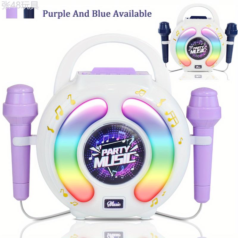 Karaoke Machine Toy With 2 Microphones For 4-6 Year Olds, Play Microphone For 3-8, Fun Interactive Dual Microphone With Lights Recording Voice Changing Function, Birthday Christmas Gift For Boys&Girls