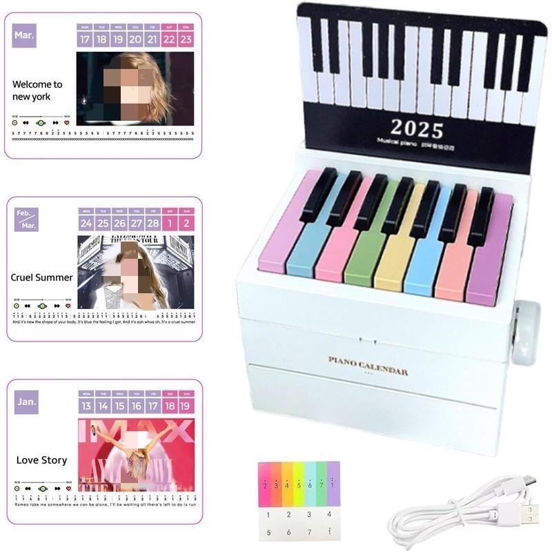 Hot Sale Fashion Singer Piano Calendar 2025 with 27 Sheets of Singer Sheet Music (White ) Advent Calendar,2024 christmasa ornament,2024 fashion trends,Singing characters and landscapes pictures randomly posted