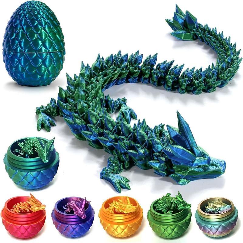 3D Printed Dragon Egg, Mystery Crystal Dragon Egg Fidget Toys Surprise, Easter Eggs Mythical Dragon Eggs with Dragon Inside, Articulated Crystal Fidget Toys for Kid