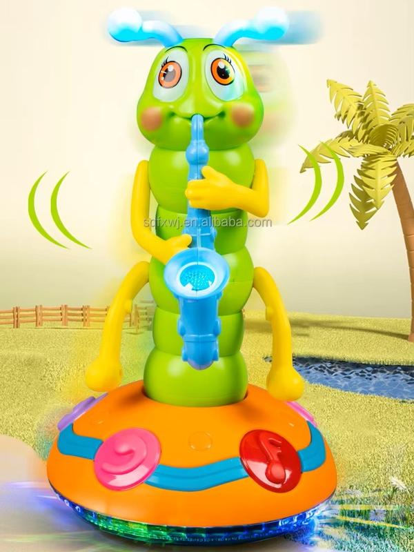 Electronic Walking Caterpillar Pet with Light and Music for Kids - Educational Musical Toy help baby to crawl.