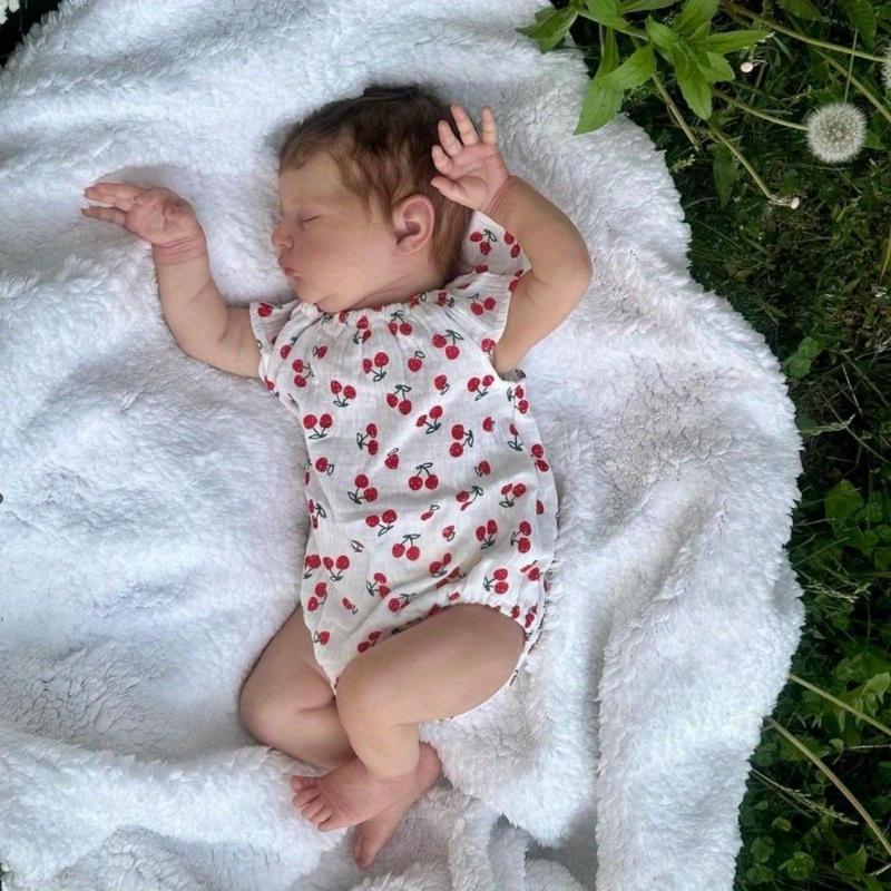 Realistic 50cm 20inches Baby Reborn Doll With Visible Veins And 3D-painting Skin Soft Silicone Sleeping Girl Bebe Cloth Body Toy