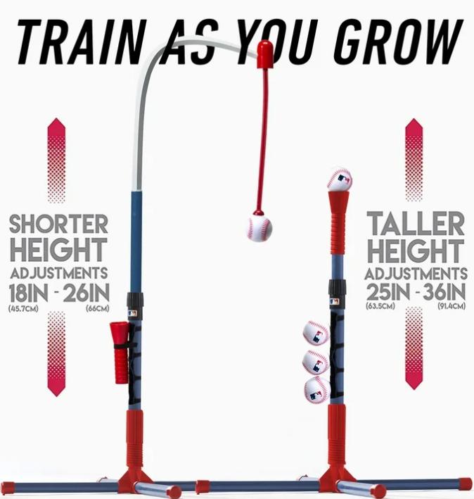 Franklin Sports Grow-with-Me Baseball Tee + Stand Set for Youth, Adjustments