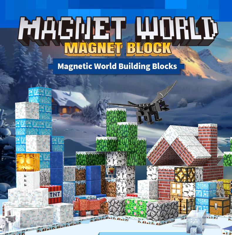 53Pcs Ice and Snow World Magnetic Building Blocks -Christmas Gift for Kids Ages 6+, Creative & Educational Montessori with More Blocks at the Best Price,Magnetic Blocks Magnetic Building Building Yoy,8 Sets build mine magnetic  toys block  toys magnetic t